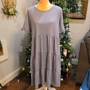 Missguided+ Lavender Tiered Midi Maternity Dress Size 14